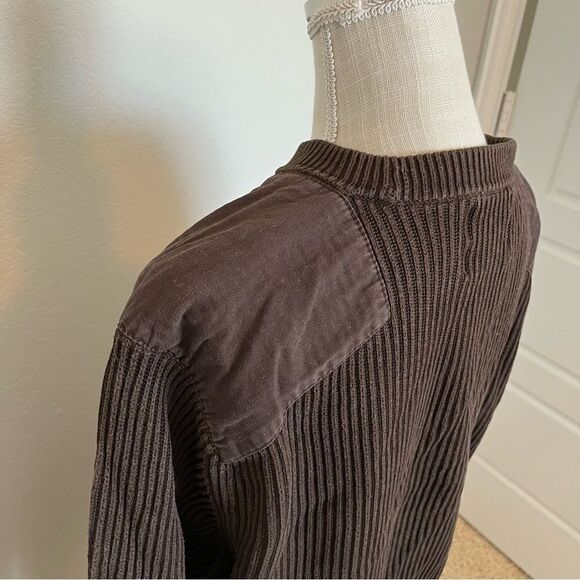 Eddie Bauer Tall Large Brown Sweater with Elbow Patches - Picture 2 of 6